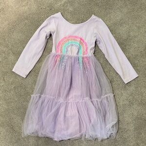 Cotton On Kids Dress with Rainbow Design - Purple and Pink